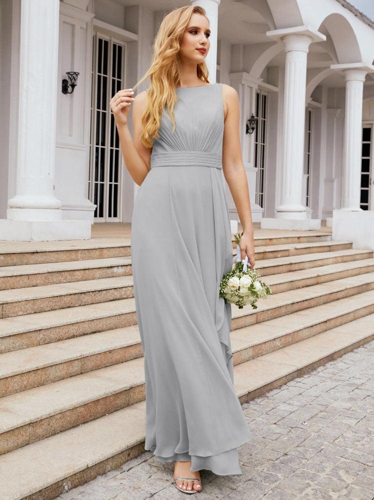 Abiti da damigella Numbersea per matrimonio con volant, lunghi, formali, da ballo 28039