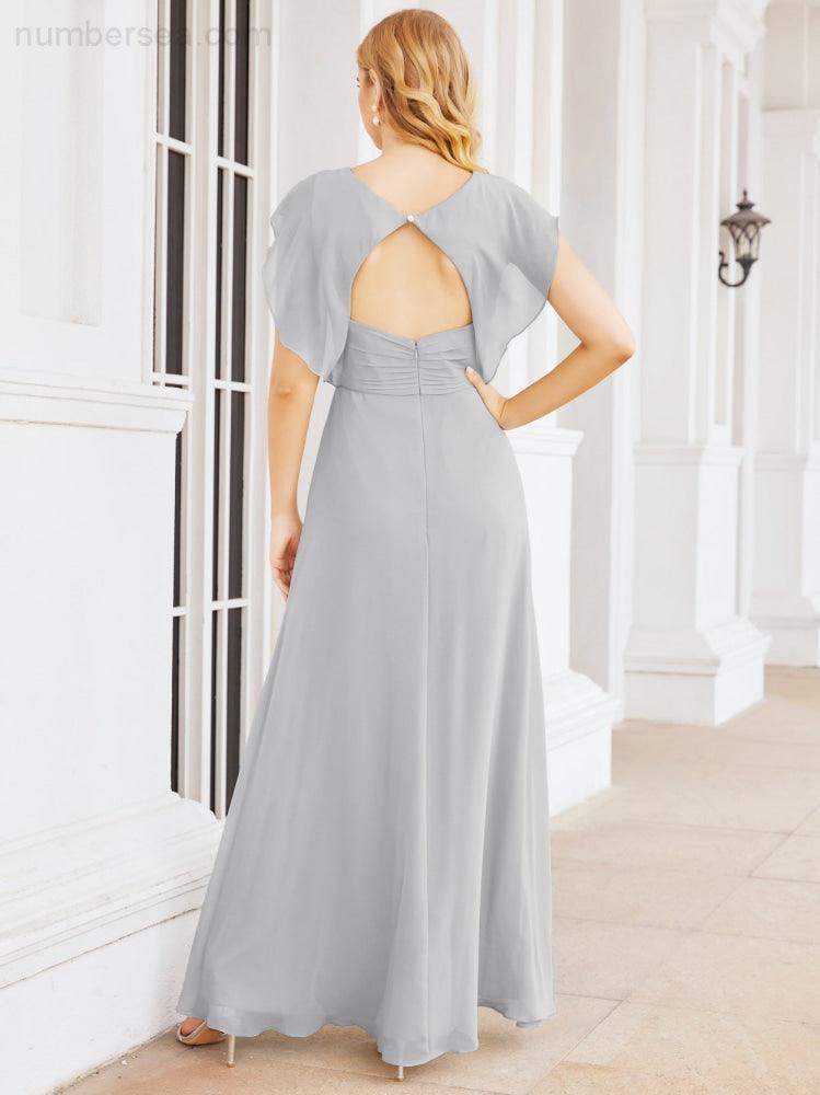 Abiti da damigella Numbersea con mantella, abito formale da ballo, abiti con schiena scoperta per madre della sposa 28058
