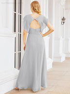 Abiti da damigella Numbersea con mantella, abito formale da ballo, abiti con schiena scoperta per madre della sposa 28058