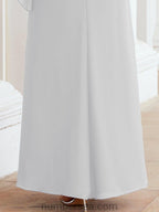 Robe de soirée formelle longue pour mère de la mariée avec cape à volants 28026