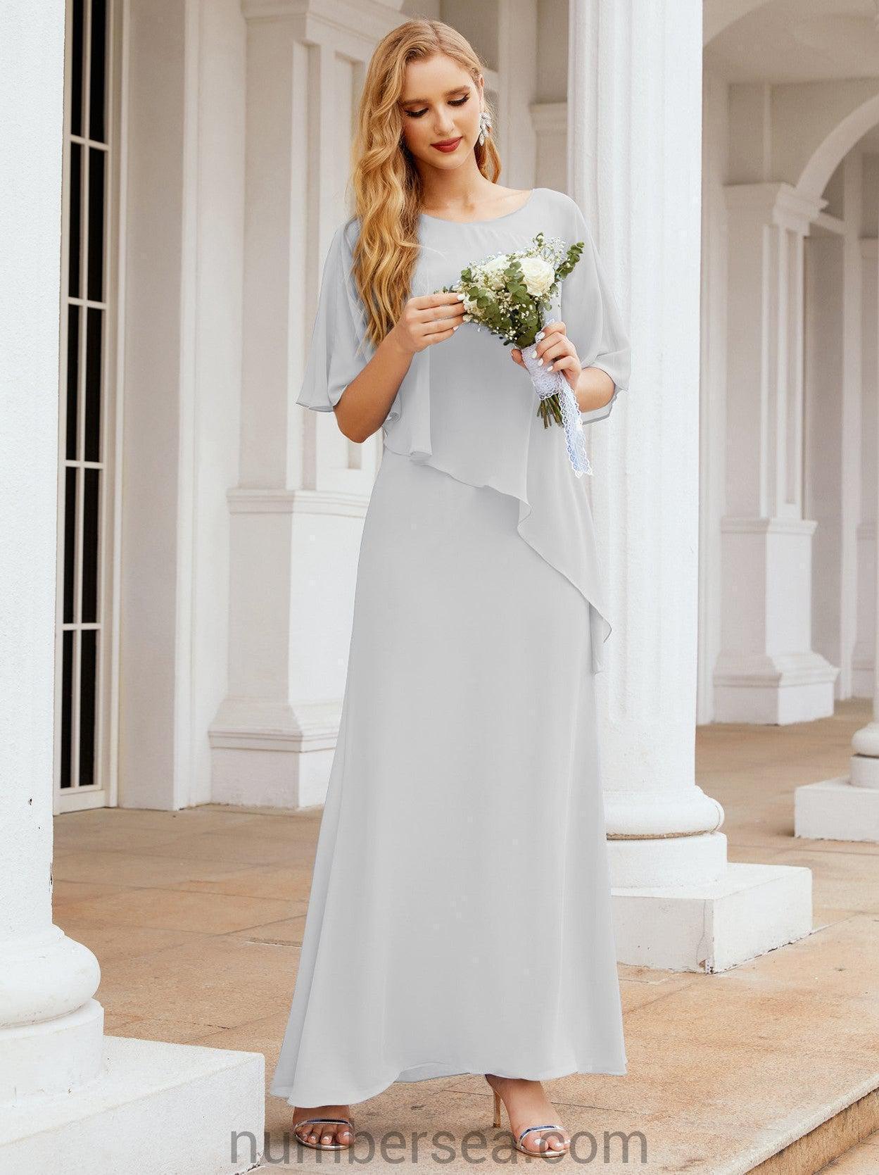 Robe de soirée formelle longue pour mère de la mariée avec cape à volants 28026