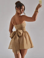 Abito da Donna Sleeveless a Doppio Strato in Tessuto Sexy con Zip Aderente, Balze Lucenti, Mini, Elegante per Serate, Party e Club