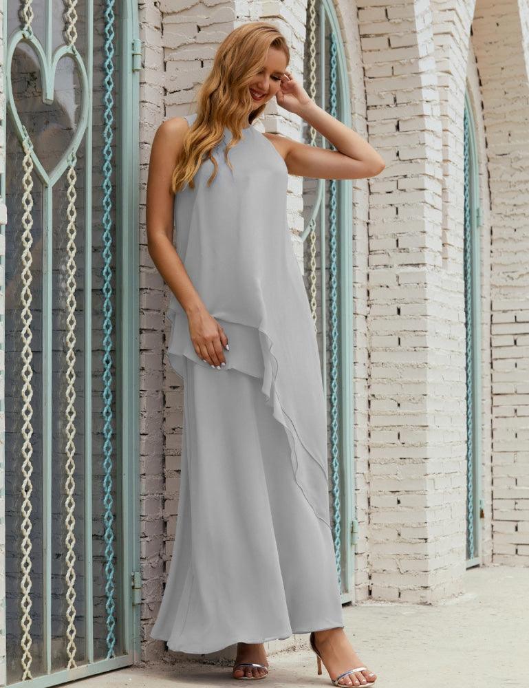 Vestido Longo de Chiffon para Mães da Noiva de Tamanho Grande, para Damas de Honra e Baile de Finalistas, Modelo 28019