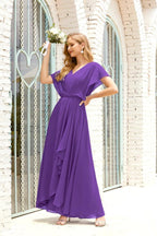 Robe de la Mère de la Mariée Grande Taille Col en V Longueur Solennelle Robe de Bal Formelle pour Invité de Mariage 28020