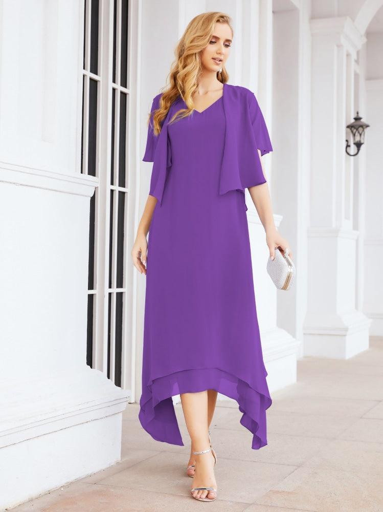 Vestido de Noiva de Duas Peças em Linha A para Mãe da Noiva Vestido de Festa Formal 28073
