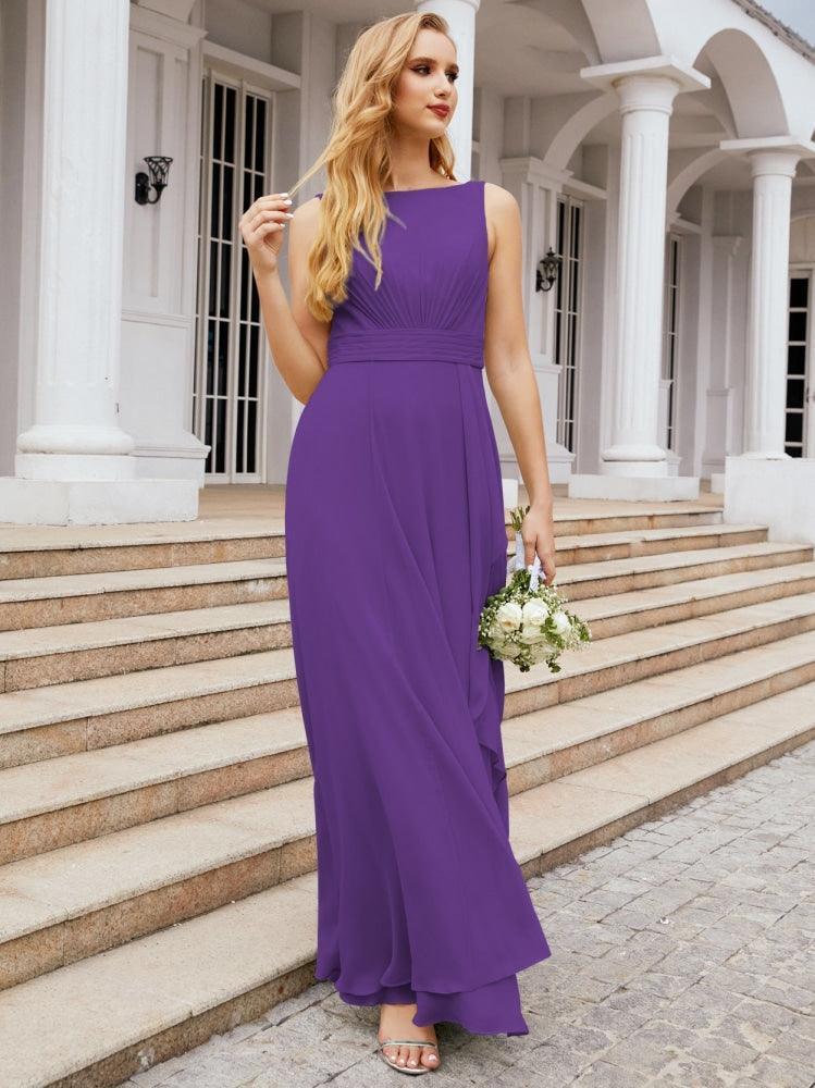 Abiti da damigella Numbersea per matrimonio con volant, lunghi, formali, da ballo 28039