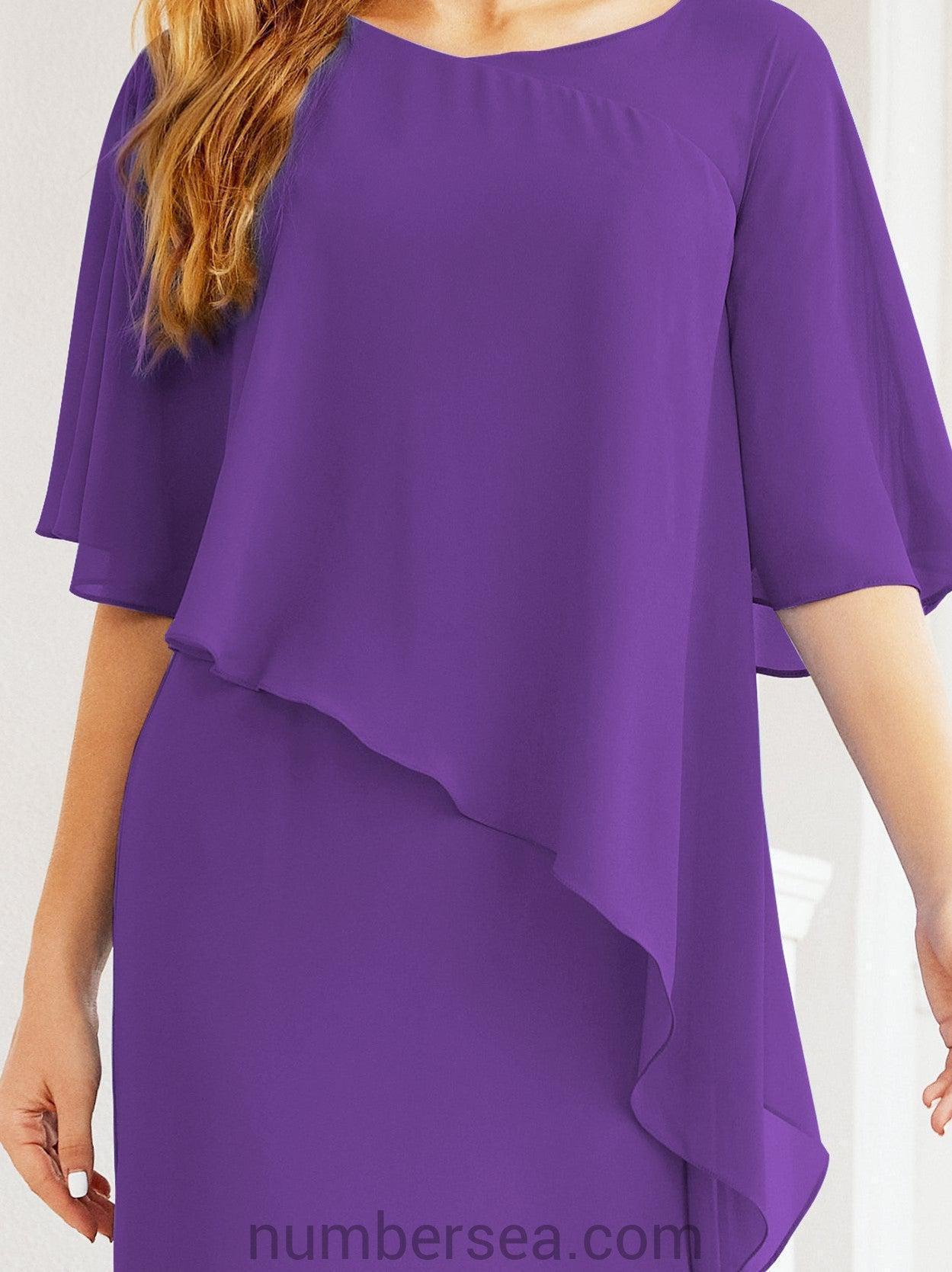 Robe de soirée formelle longue pour mère de la mariée avec cape à volants 28026