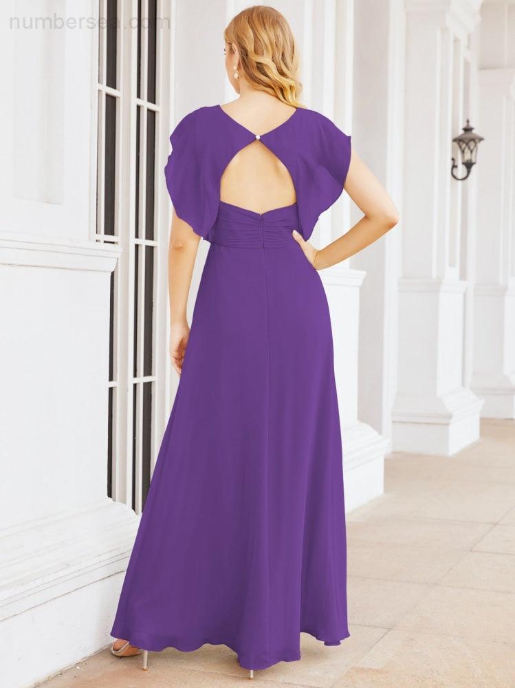 Abiti da damigella Numbersea con mantella, abito formale da ballo, abiti con schiena scoperta per madre della sposa 28058