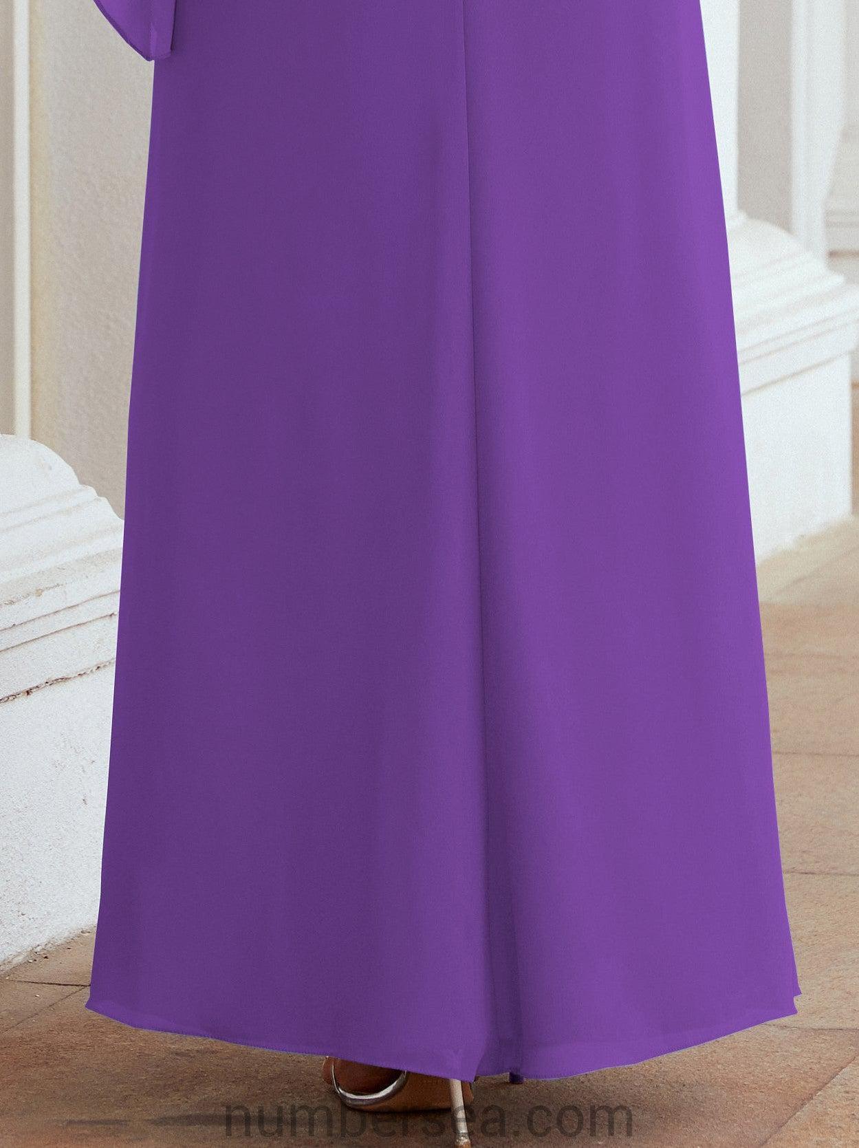 Robe de soirée formelle longue pour mère de la mariée avec cape à volants 28026