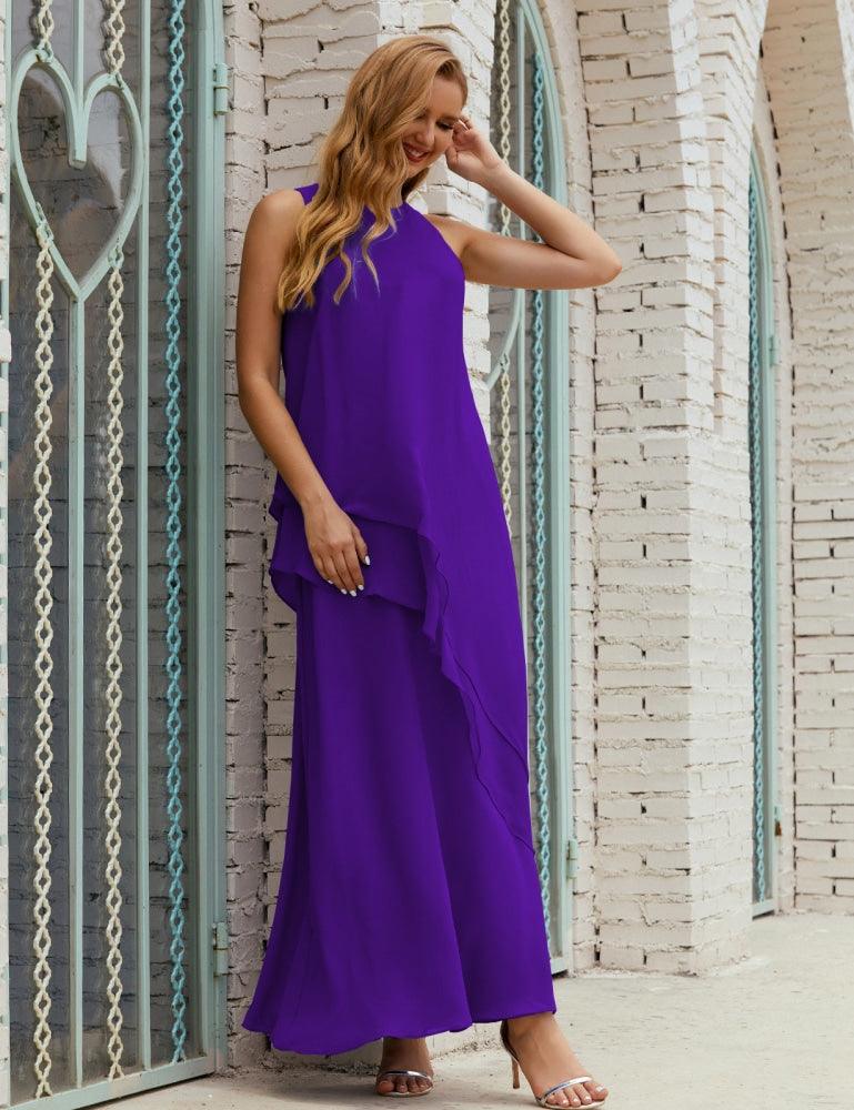 Vestido Longo de Chiffon para Mães da Noiva de Tamanho Grande, para Damas de Honra e Baile de Finalistas, Modelo 28019