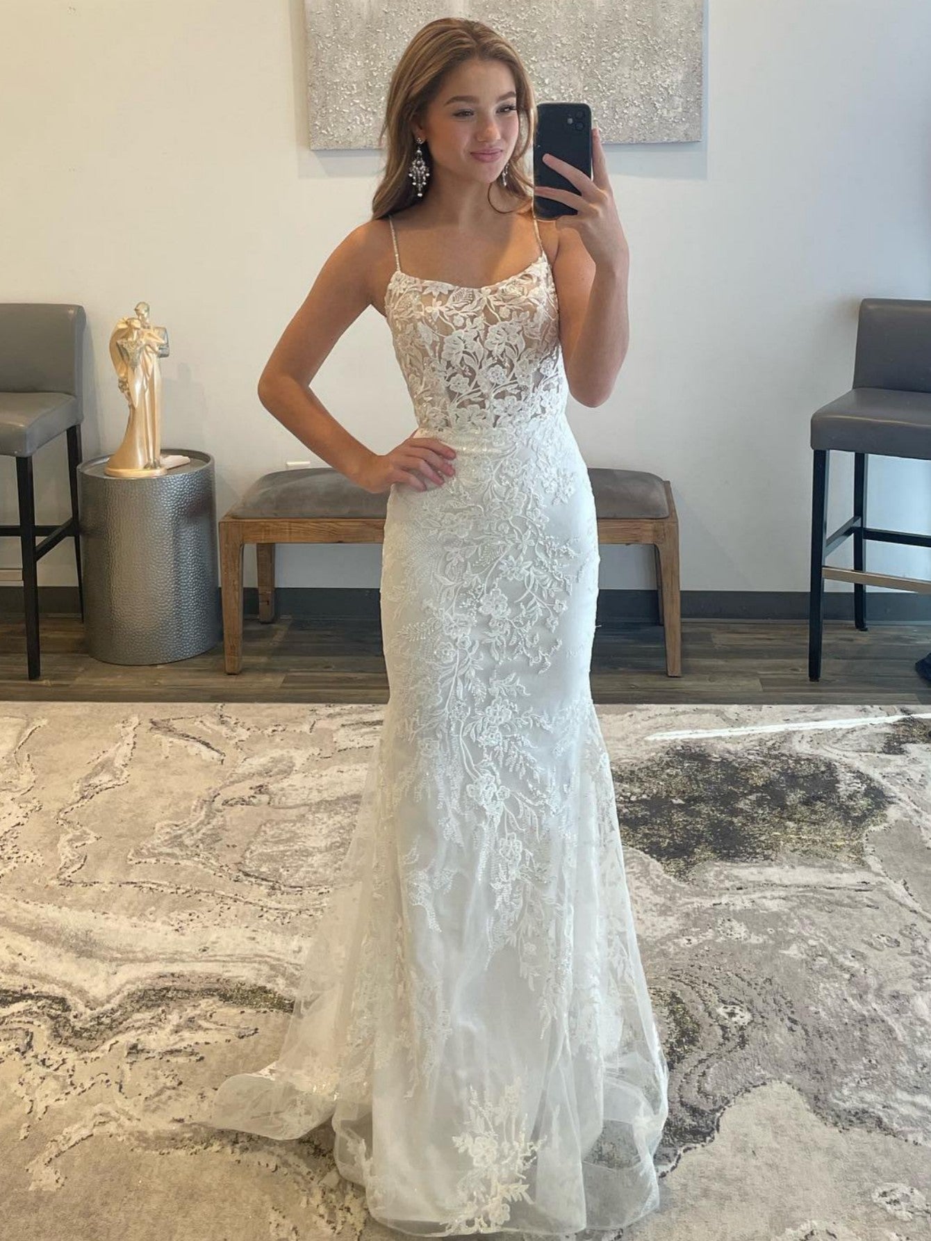 Roycebridal Billie | White Mermaid Prom Dress Long Evening Dress