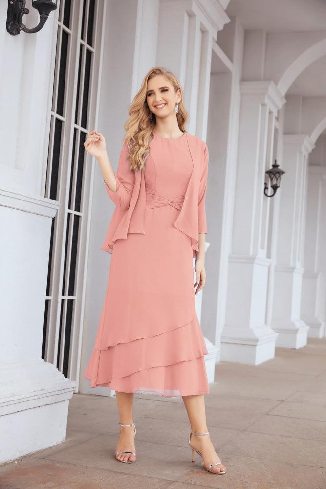Vestido de Noiva de Duas Peças em Linha A para a Mãe da Noiva Vestido de Festa Formal 28072