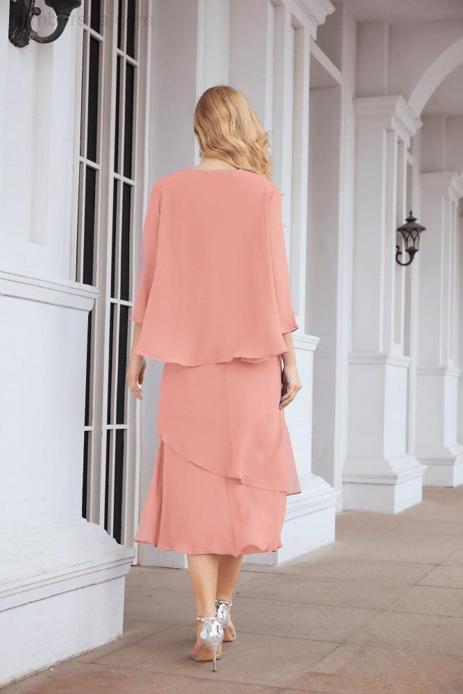 Robe de mariage de la mère de la mariée en deux pièces, ligne A, pour cérémonie et soirée formelle, modèle 28072
