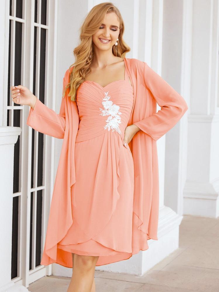 Vestidos de Mãe do Noivo Aplicações de Renda para Convidados de Casamento 28066