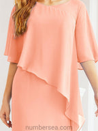 Robe de soirée formelle longue pour mère de la mariée avec cape à volants 28026