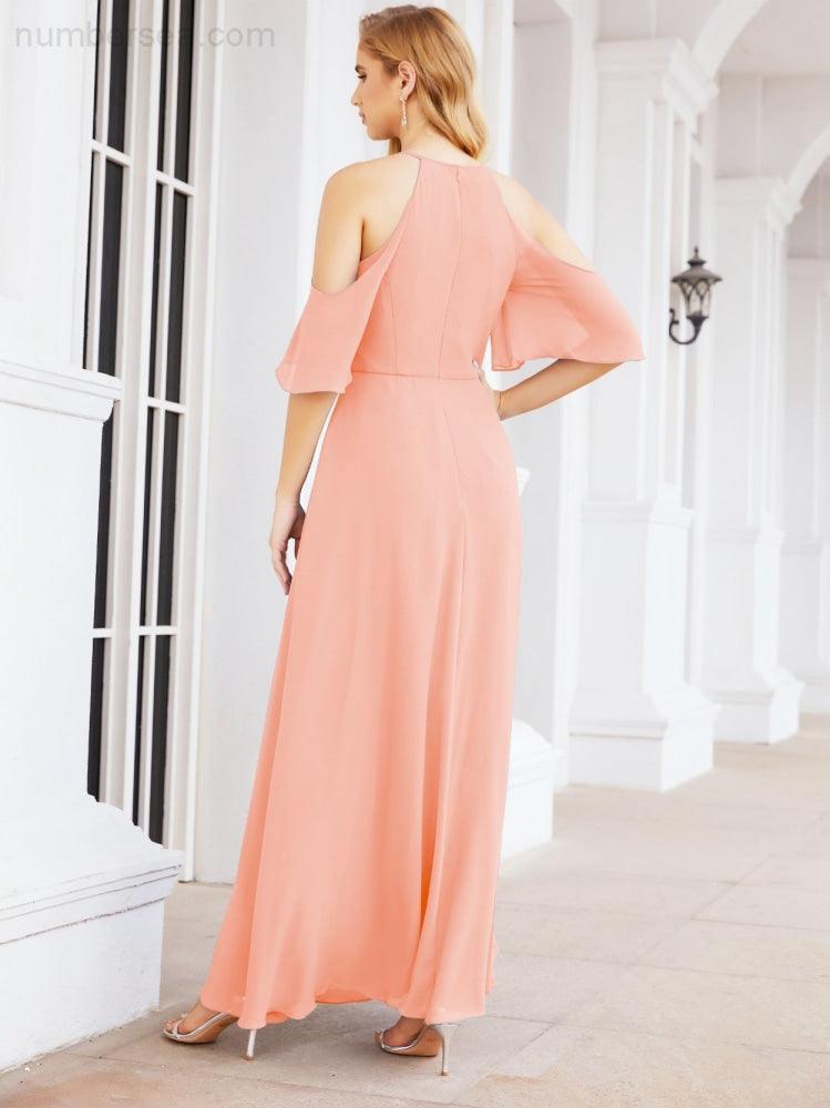 Robe de demoiselle d'honneur asymétrique, robe de soirée longue formelle ligne A 28074