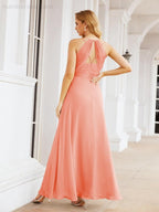 Numbersea Robes de demoiselle d'honneur pour femmes à bretelles doubles spaghetti Robe longue de soirée formelle fendue sur le côté 28051