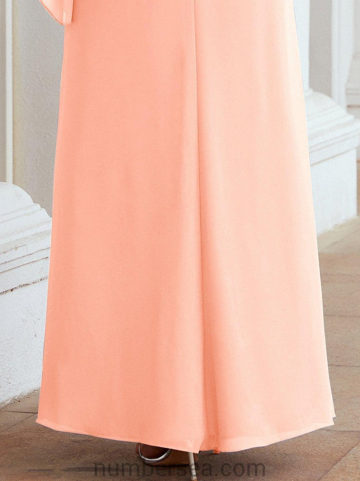 Robe de soirée formelle longue pour mère de la mariée avec cape à volants 28026