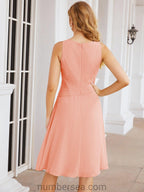 Vestidos para a Mãe da Noiva Vestido de Baile de Finalistas Vestido Casual Pregueado 28065