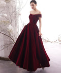 Abito lungo semplice color bordeaux per cerimonia Abito da sera bordeaux Y1428