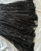 Abito da sera nero in chiffon con perline, elegante, senza schienale, modello sirena, abito da ballo Y8297