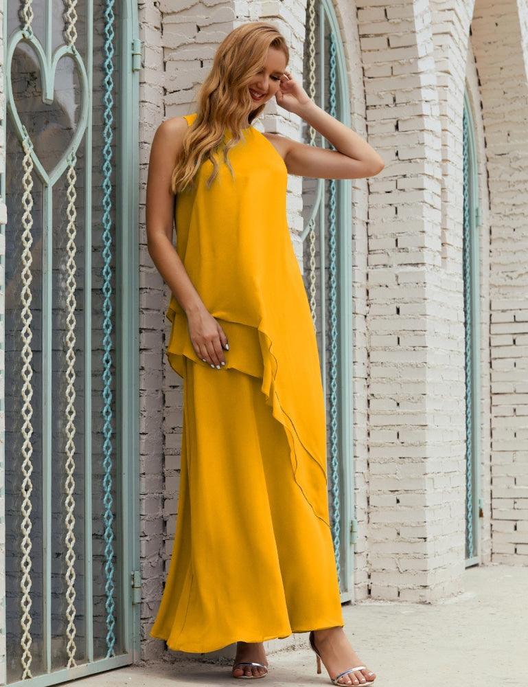 Vestido Longo de Chiffon para Mães da Noiva de Tamanho Grande, para Damas de Honra e Baile de Finalistas, Modelo 28019