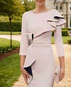 Robe de mère de la mariée à fourreau/colonne avec volants