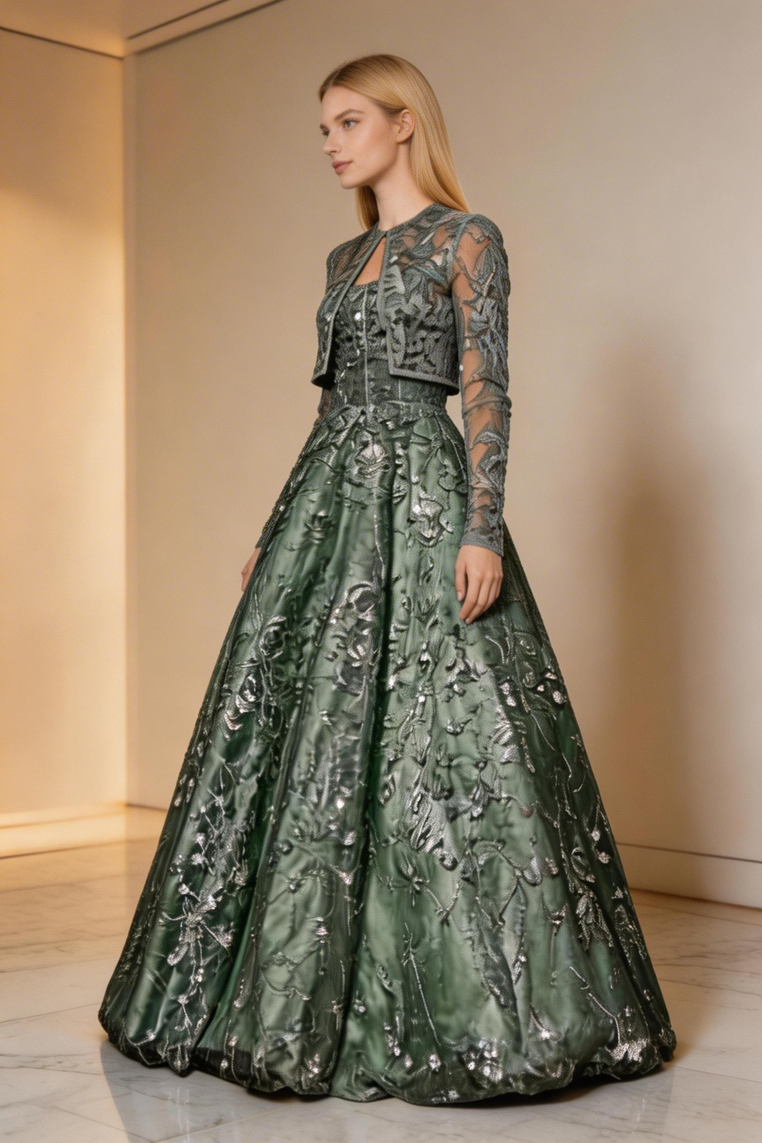 Gorgeous Green Tulle Sequins Beaded A Line Formal Evening Dress Prom Dress Y8358 by simplepromdress