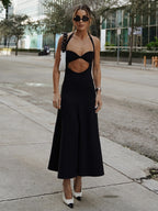 TARUXY Hollow Out Sexy Dress For Women 2024 New Backless Slim Sleeveless Sundress Femme Party Sexy Bandage Evening Dress Woman