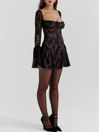 Black Lace Corset Dress