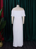 Wickel-, Plissee- und einfarbige, schulterfreie Abendkleider 