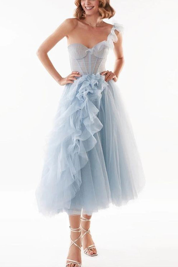 Vestido de malla de corte entallado, vestido de princesa para banquete. 