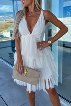 Sexy Süße Prominente Solide Rückenfreies V-Ausschnitt Abendkleid Kleider 