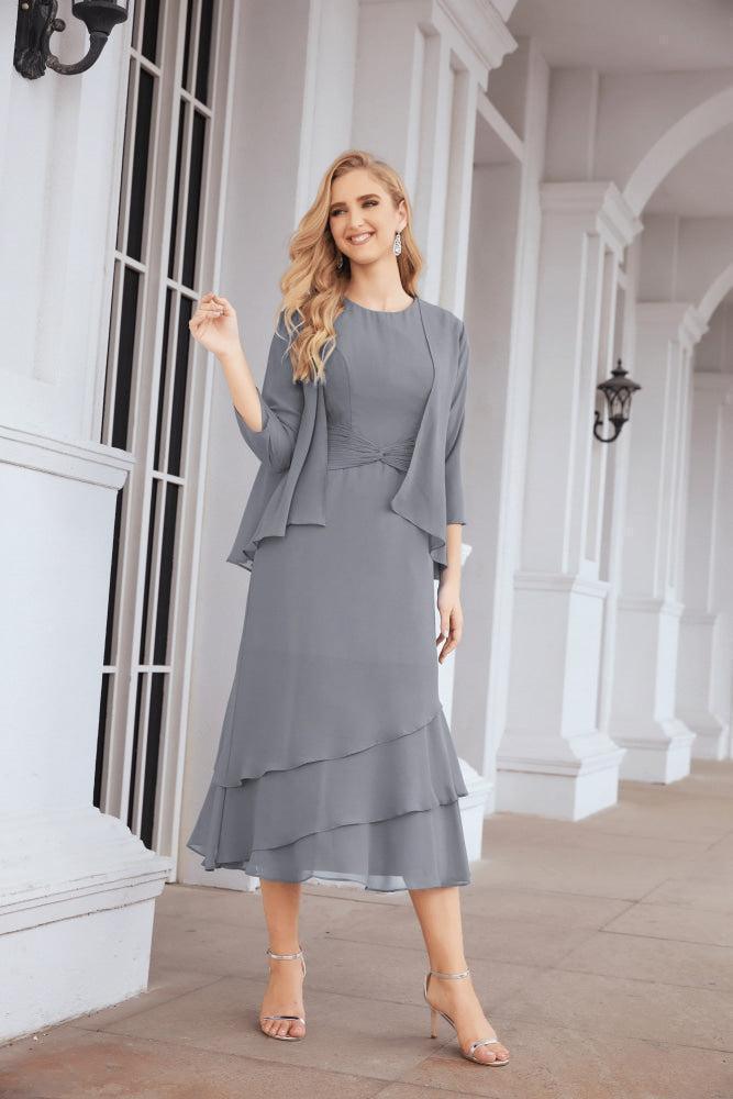 Vestido de Noiva de Duas Peças em Linha A para a Mãe da Noiva Vestido de Festa Formal 28072