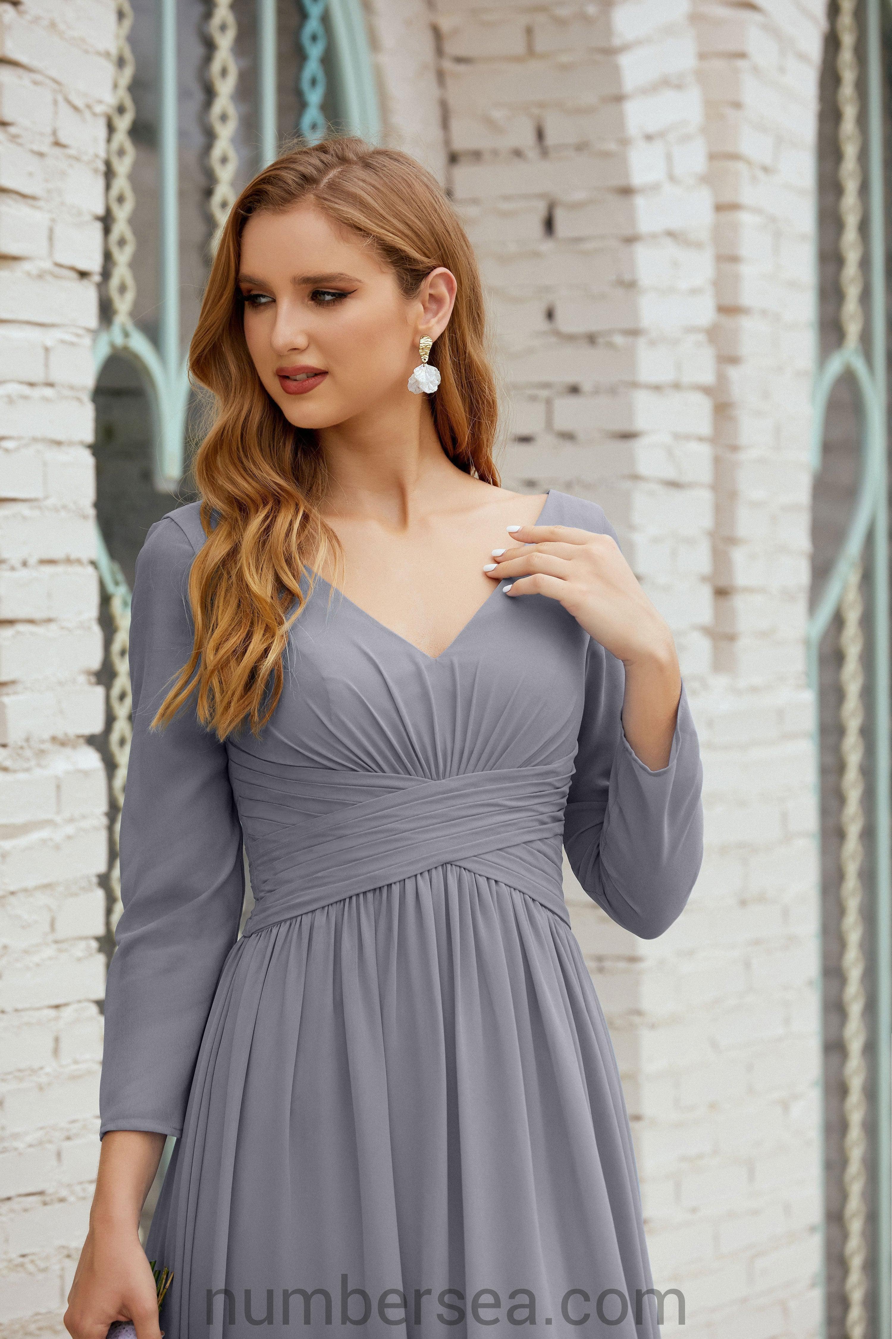 Abito da damigella Numbersea in chiffon, abito formale per festa, abito da sera 28016