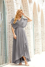 Robe de la Mère de la Mariée Grande Taille Col en V Longueur Solennelle Robe de Bal Formelle pour Invité de Mariage 28020
