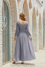 Abito da damigella Numbersea in chiffon, abito formale per festa, abito da sera 28016