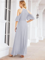 Robe de demoiselle d'honneur asymétrique, robe de soirée longue formelle ligne A 28074