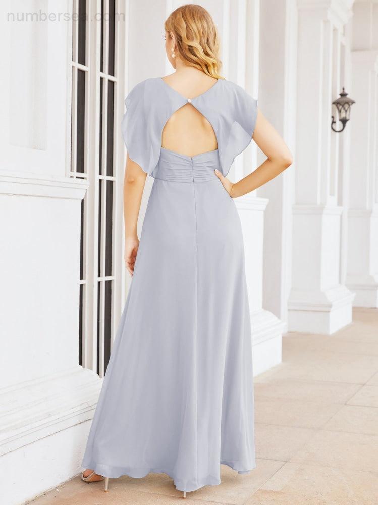 Abiti da damigella Numbersea con mantella, abito formale da ballo, abiti con schiena scoperta per madre della sposa 28058