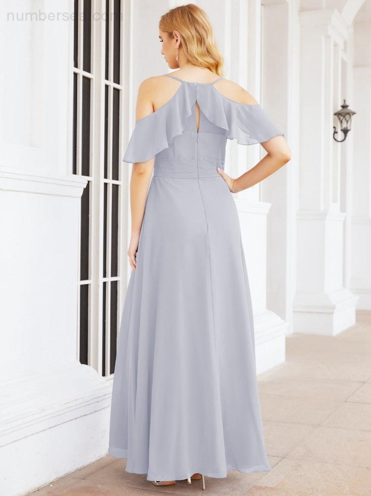 Robes longues de demoiselle d'honneur Numbersea à épaules dénudées, fente latérale, robes de bal formelles pour fête et mariage 28070