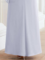 Robe de soirée formelle longue pour mère de la mariée avec cape à volants 28026