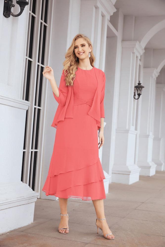 Vestido de Noiva de Duas Peças em Linha A para a Mãe da Noiva Vestido de Festa Formal 28072
