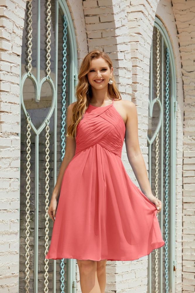 Vestidos de Baile sem Mangas para Receção em Casa, Cocktail Formal e Baile de Finalistas 28014