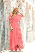Robe de la Mère de la Mariée Grande Taille Col en V Longueur Solennelle Robe de Bal Formelle pour Invité de Mariage 28020
