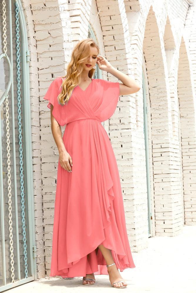 Robe de la Mère de la Mariée Grande Taille Col en V Longueur Solennelle Robe de Bal Formelle pour Invité de Mariage 28020