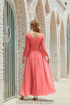 Abito da damigella Numbersea in chiffon, abito formale per festa, abito da sera 28016