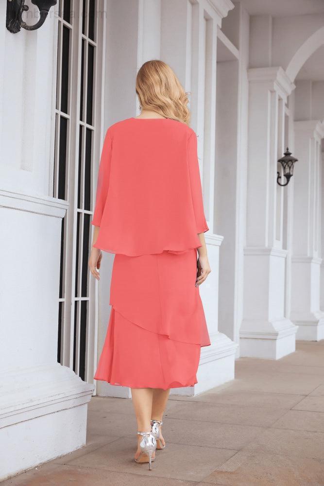 Robe de mariage de la mère de la mariée en deux pièces, ligne A, pour cérémonie et soirée formelle, modèle 28072
