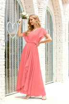 Robe de la Mère de la Mariée Grande Taille Col en V Longueur Solennelle Robe de Bal Formelle pour Invité de Mariage 28020