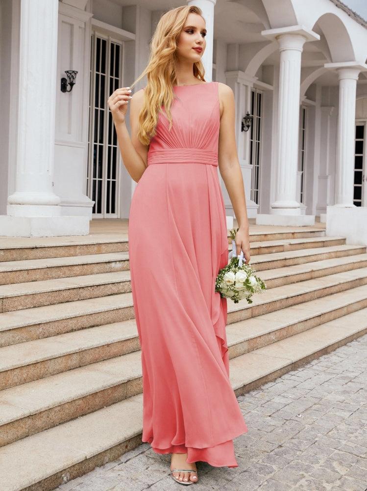 Abiti da damigella Numbersea per matrimonio con volant, lunghi, formali, da ballo 28039