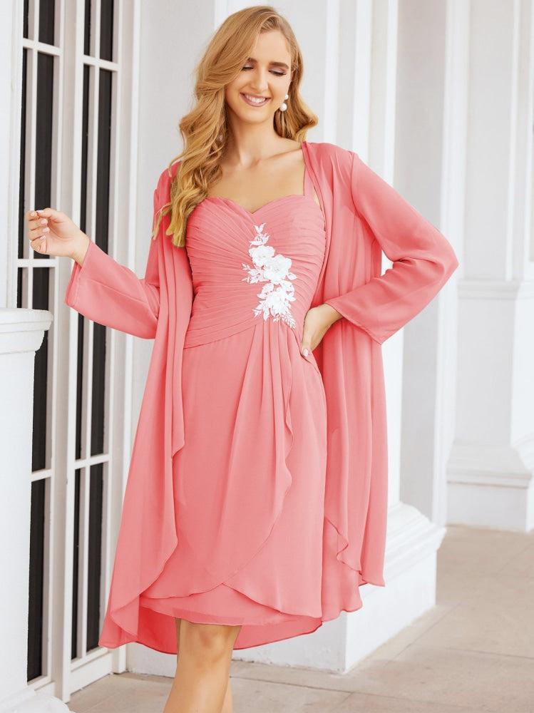Vestidos de Mãe do Noivo Aplicações de Renda para Convidados de Casamento 28066